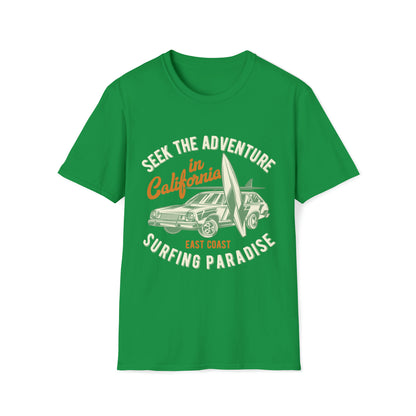 Seek The Adventure, Surfing Paradise, Beachwear Graphics, Tropical T-Shirt Designs, Ocean-Inspired Shirts, Surfing Graphics, Sun and Sand Apparel, Summer Wardrobe Essentials - SaviTraviDesigns