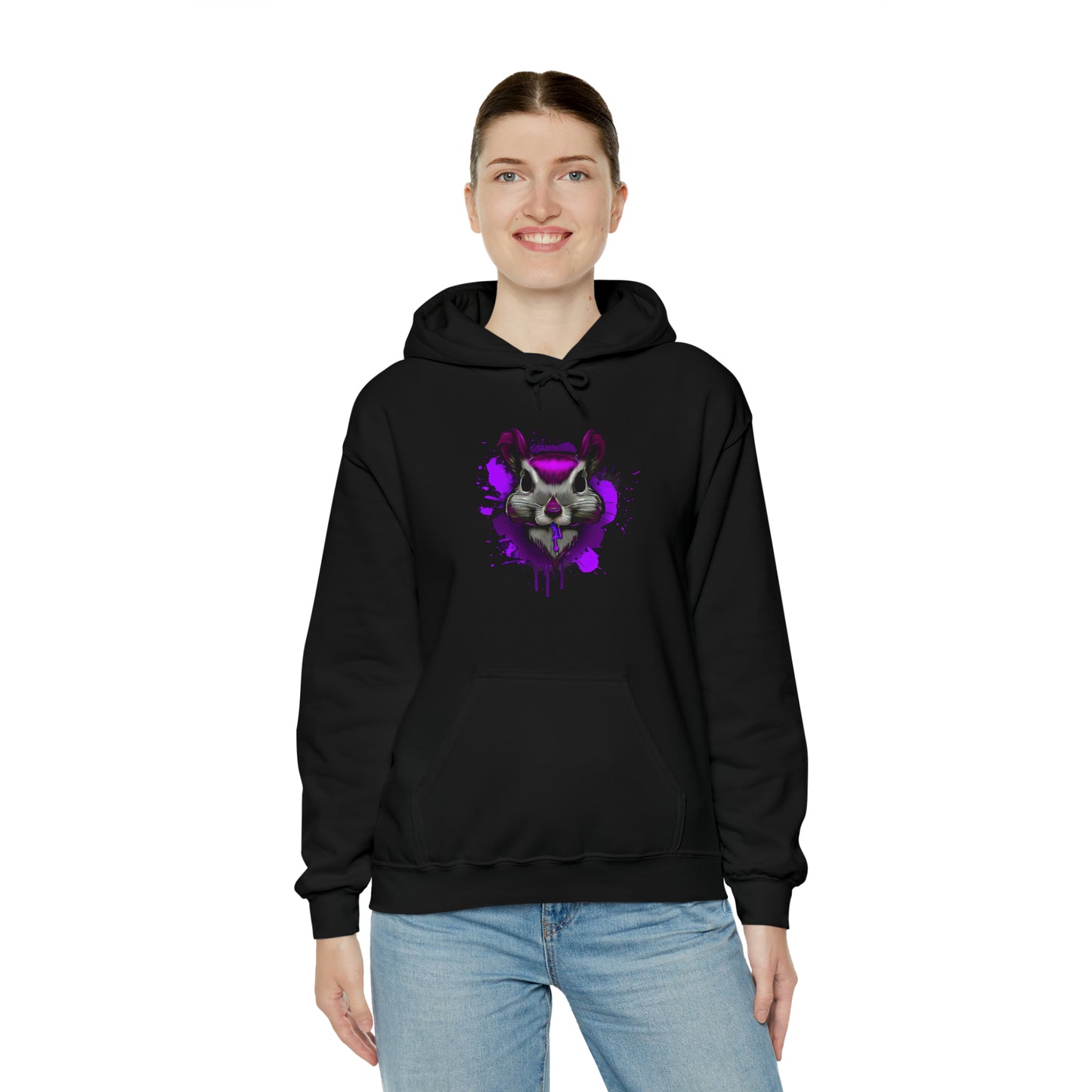 Graffiti hoodie, Graffiti Sweatshirt, Squirrel sweatshirt, Urban Art Hooded Sweatshirt, purple - SaviTraviDesigns