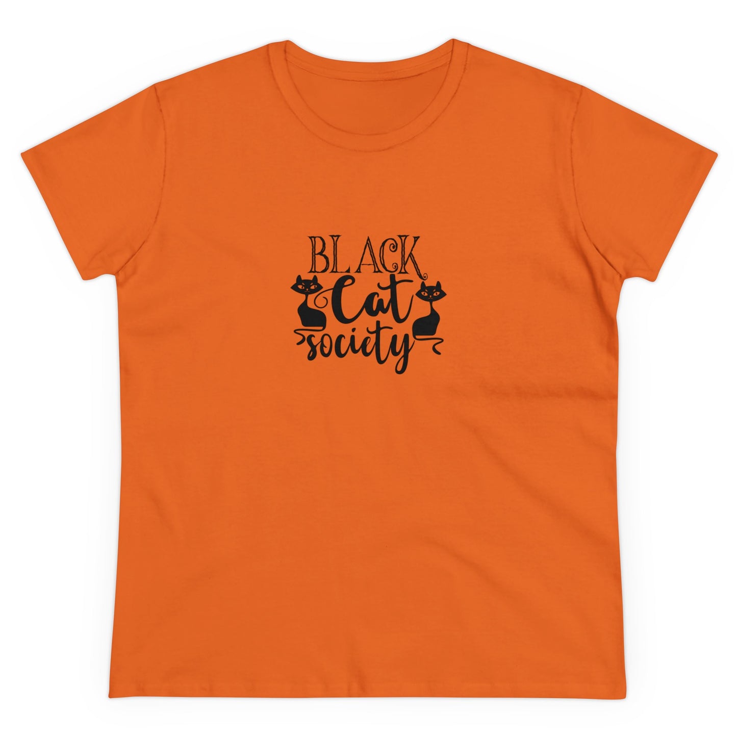 Black Cat Society, Halloween Graphic Shirts, Spooky Halloween Shirts, Scary Halloween Shirt Designs, Cute Halloween Graphic Tees, Funny Halloween Shirt Ideas Orange