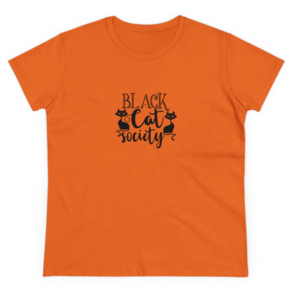 Black Cat Society, Halloween Graphic Shirts, Spooky Halloween Shirts, Scary Halloween Shirt Designs, Cute Halloween Graphic Tees, Funny Halloween Shirt Ideas Orange