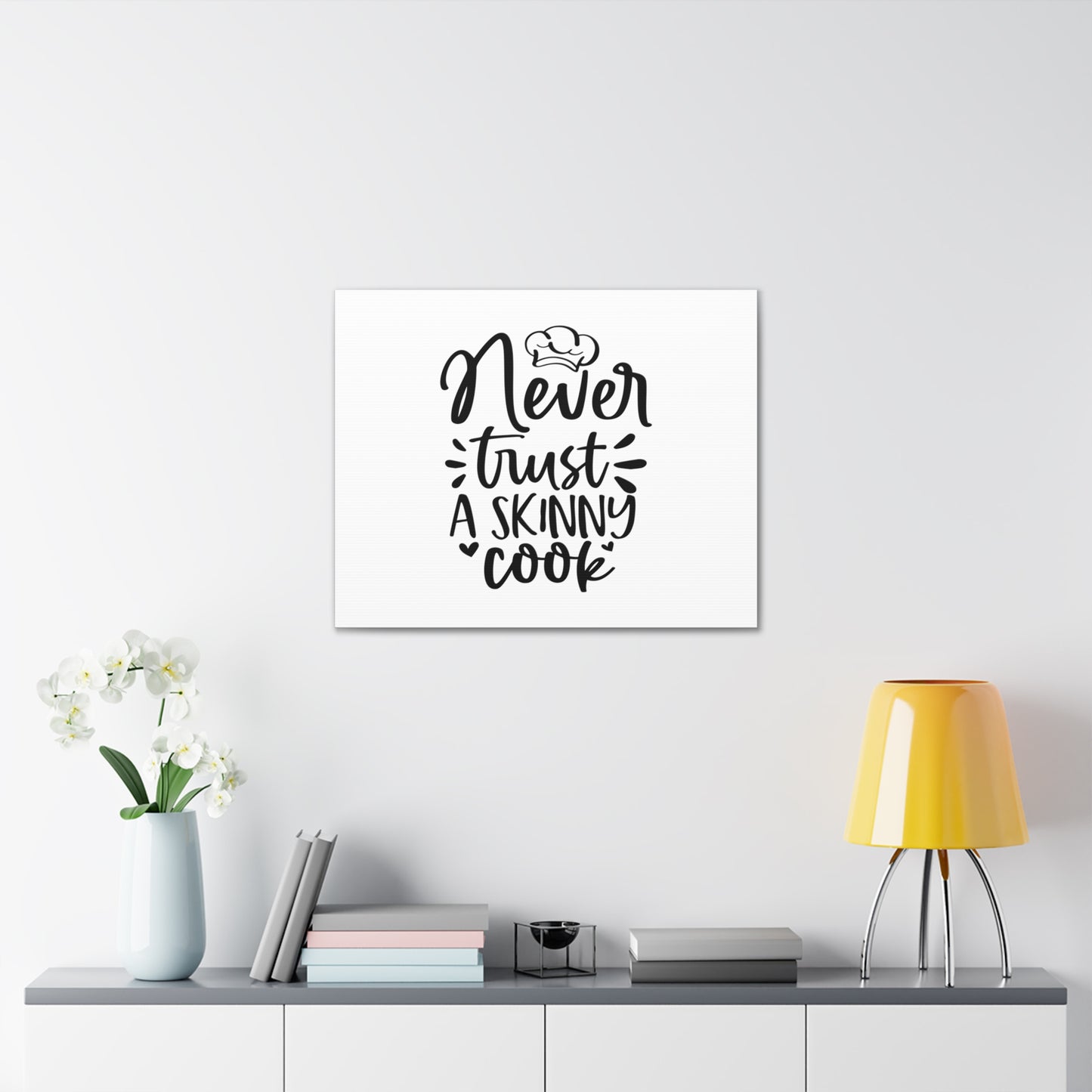 Never Trust A Skinny Cook, Kitchen quote canvas prints, Kitchen wall decor quotes, Kitchen canvas art, Funny kitchen quotes on canvas, Inspirational kitchen quotes - SaviTraviDesigns