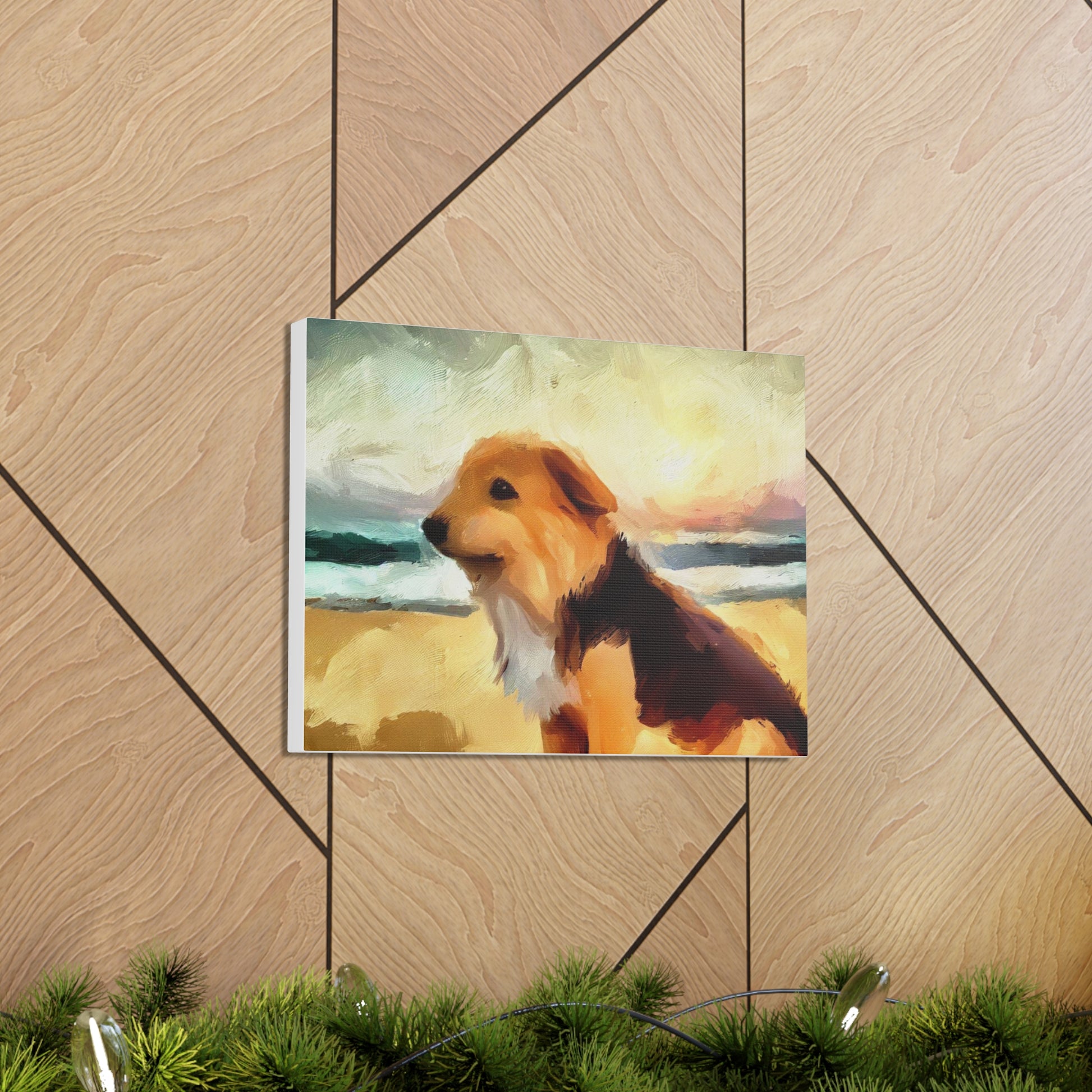 Dog wall art, ocean wall art, beach art, Canvas Gallery Wraps, Dog Beach - SaviTraviDesigns