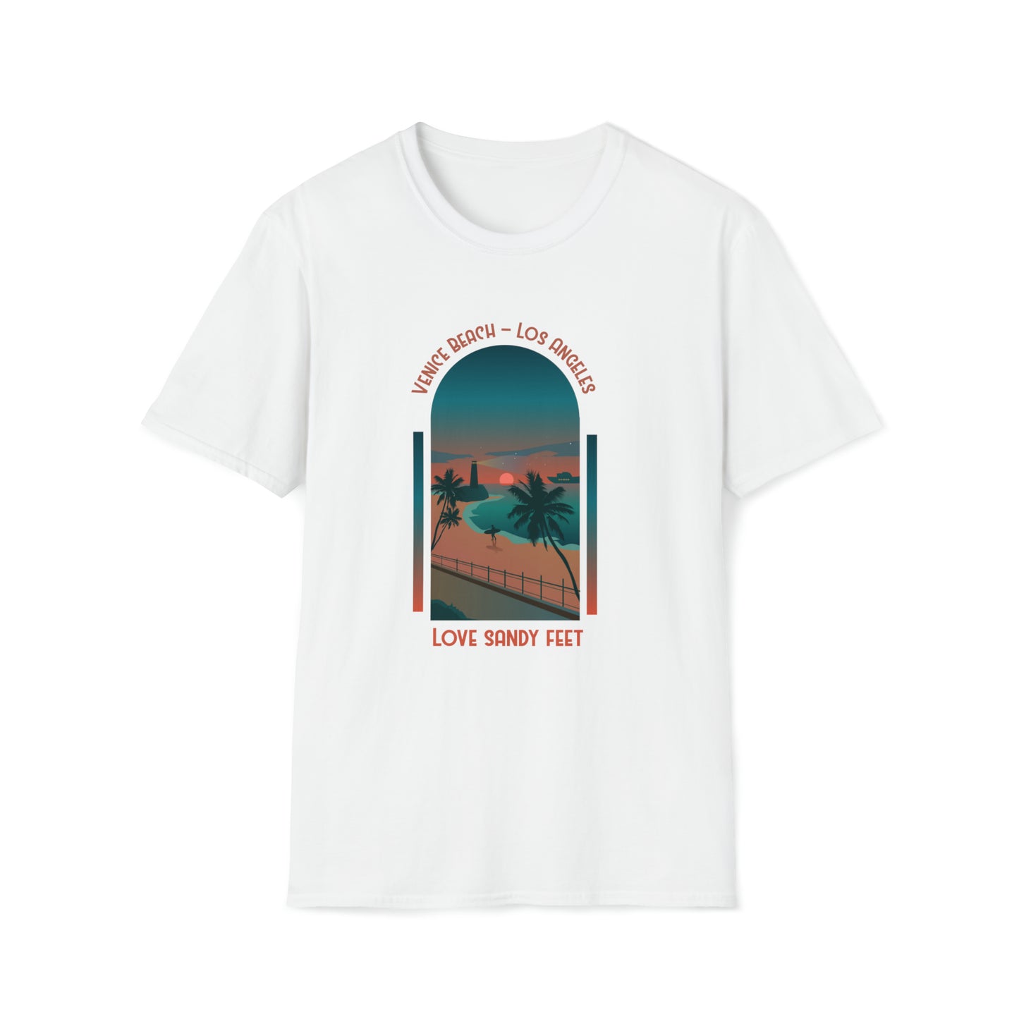 Venice Beach Sandy Feet |Beach Lifestyle Shirts | Summer Vibe Apparel White