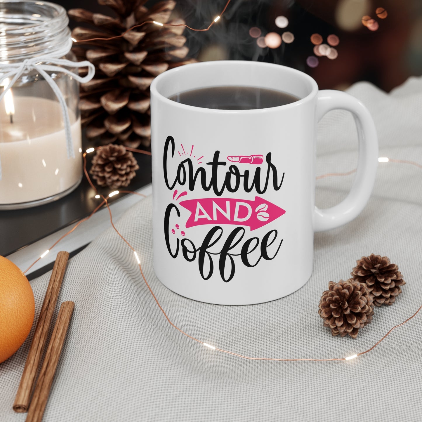 Contour and Coffee, Personalized Mug Designs, Creative Coffee Cups, Unique Mug Artwork, Printed Coffee Mugs, Artist-Designed Mugs