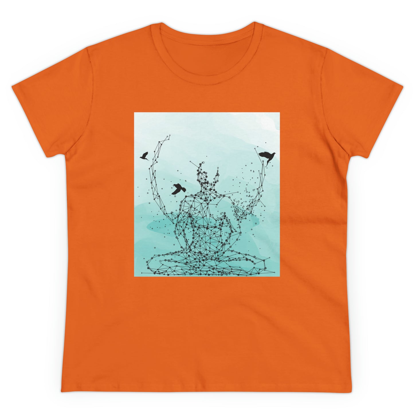 Meditation T-Shirts, Yoga Graphic Tees, Mindfulness Apparel, Zen T-Shirts, Spiritual Shirts, Chakra Tees, Womens T-Shirt Orange