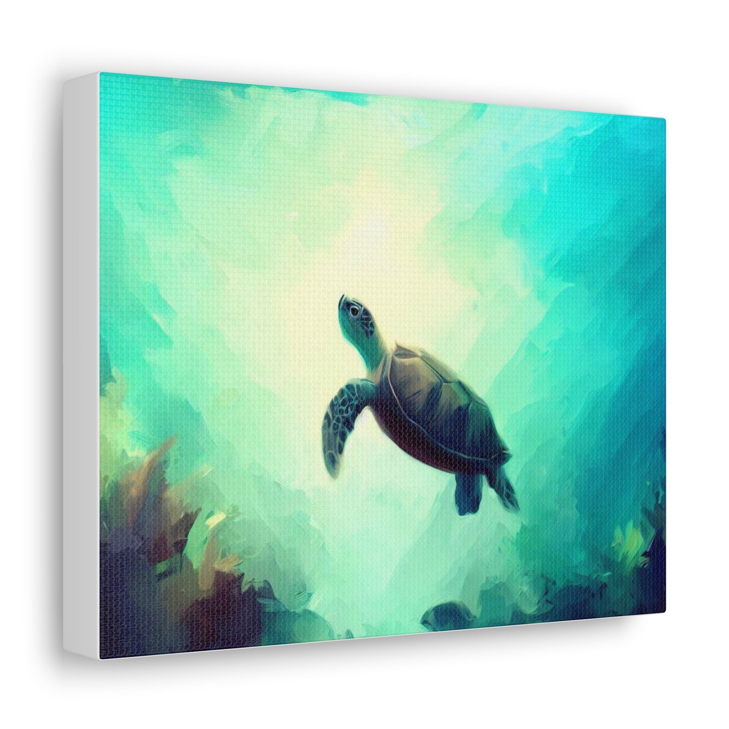 Sea Turtle wall art, ocean art, Canvas Gallery Wraps, Ocean Animal, Turtle