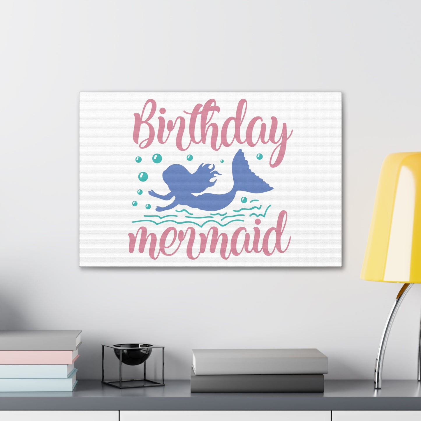 Birthday Mermaid, Mermaid Wall Art, Coastal Mermaid Decor, Beach House Mermaid Signs, Nautical Mermaid Decor, Mermaid Nursery Wall Decor - SaviTraviDesigns