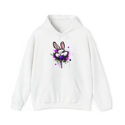 Bunny Hoodie, Graffiti Hoodie, Graffiti Sweatshirt, Bunny Urban art, Hooded Sweatshirt White