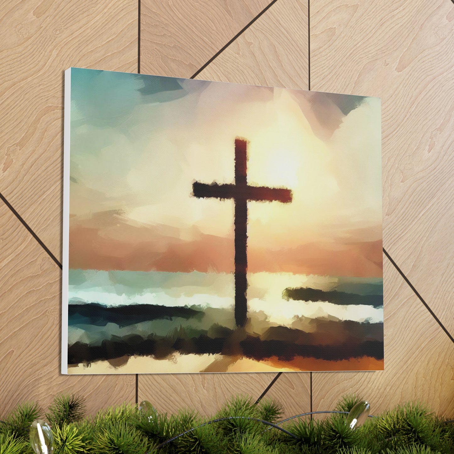 Christian wall art, Cross wall art, beach art, ocean art, Canvas Gallery Wraps - SaviTraviDesigns