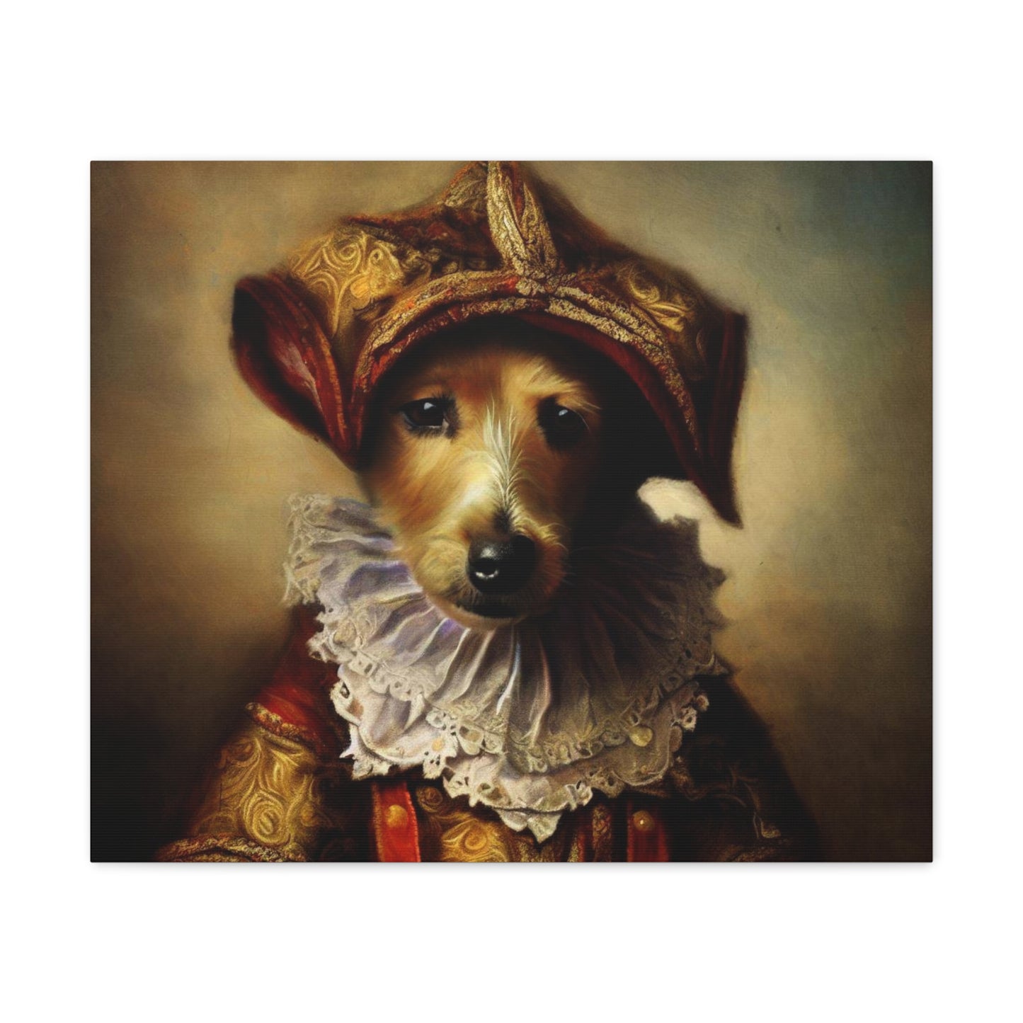 Fancy Dog, Canvas Dog Art, Dog Wall Art, Canine Canvas Art,Canvas Gallery Wraps 24″ x 20″ Premium Gallery Wraps (1.25″)