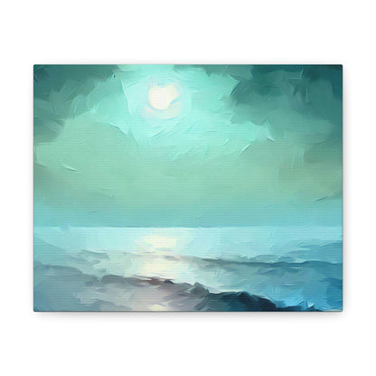 Moon wall art, Ocean wall art, ocean art, Canvas Gallery Wraps 10″ x 8″ Premium Gallery Wraps (1.25″)