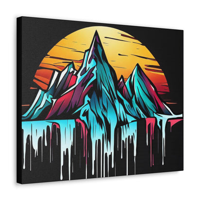 Mountain Waterfall, Glacier Melt, Graffiti art prints, Street art canvas, Urban art decor, Graffiti-style wall art, Graffiti canvas prints, Street art posters - SaviTraviDesigns