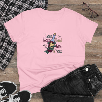 Hocus Pocus, I Need Wine To Focus, Halloween Graphic Shirts, Spooky Halloween Shirts, Scary Halloween Shirt Designs, Cute Halloween Graphic Tees, Funny Halloween Shirt Ideas - SaviTraviDesigns