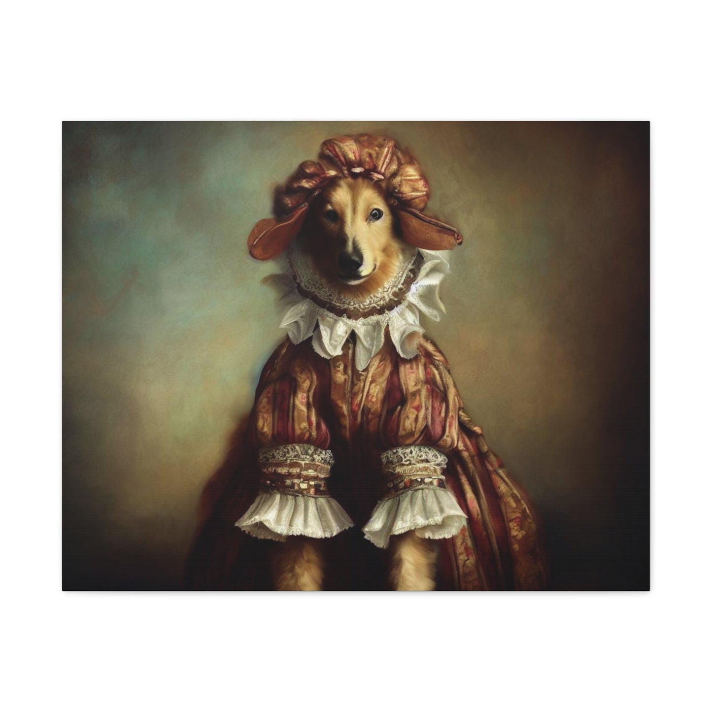 Fancy Dog, Canvas Dog Art, Dog Wall Art, Canine Canvas Art,Canvas Gallery Wraps, Pet Art 30″ x 24″ Premium Gallery Wraps (1.25″)