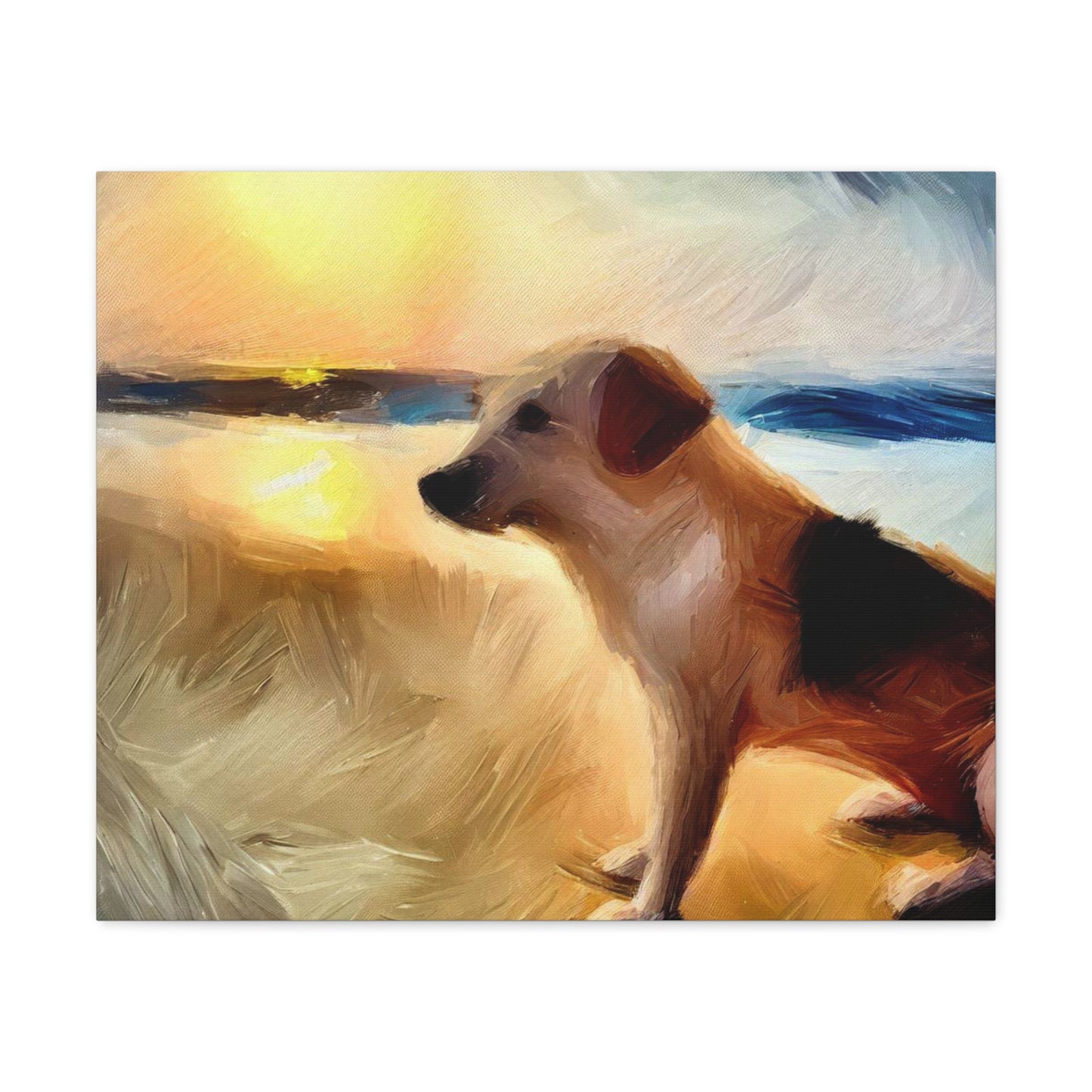 Dog wall art, beach wall art, ocean art, Canvas Gallery Wraps, Pet Beach - SaviTraviDesigns