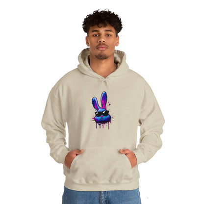 Bunny Hoodie, Graffiti Hoodie, Graffiti sweatshirt, Bunny sweatshirt, Urban Art Hooded Sweatshirt, Blue Bunny