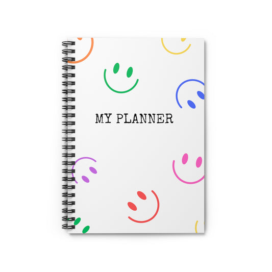 Happy Smile Journal, Spiral Notebook, Ruled Line, Happy face - SaviTraviDesigns