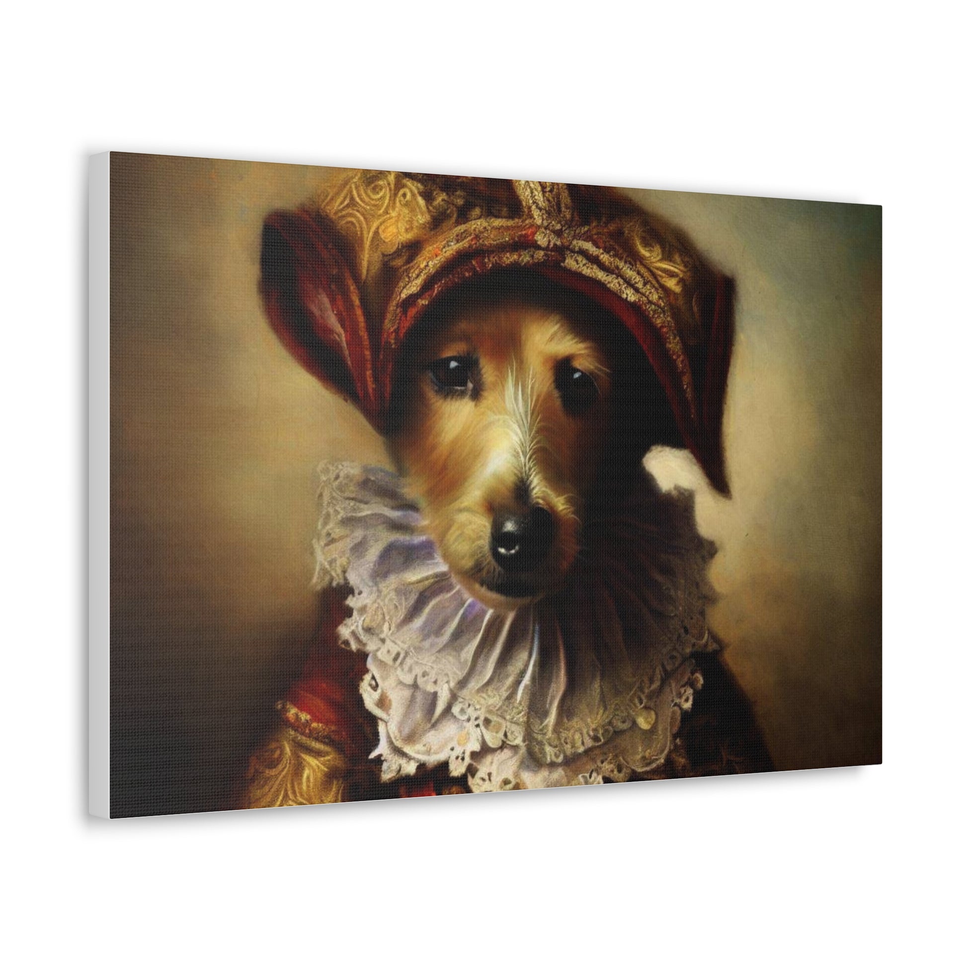 Fancy Dog, Canvas Dog Art, Dog Wall Art, Canine Canvas Art,Canvas Gallery Wraps