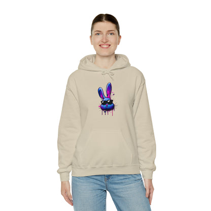 Bunny Hoodie, Graffiti Hoodie, Graffiti sweatshirt, Bunny sweatshirt, Urban Art Hooded Sweatshirt, Blue Bunny