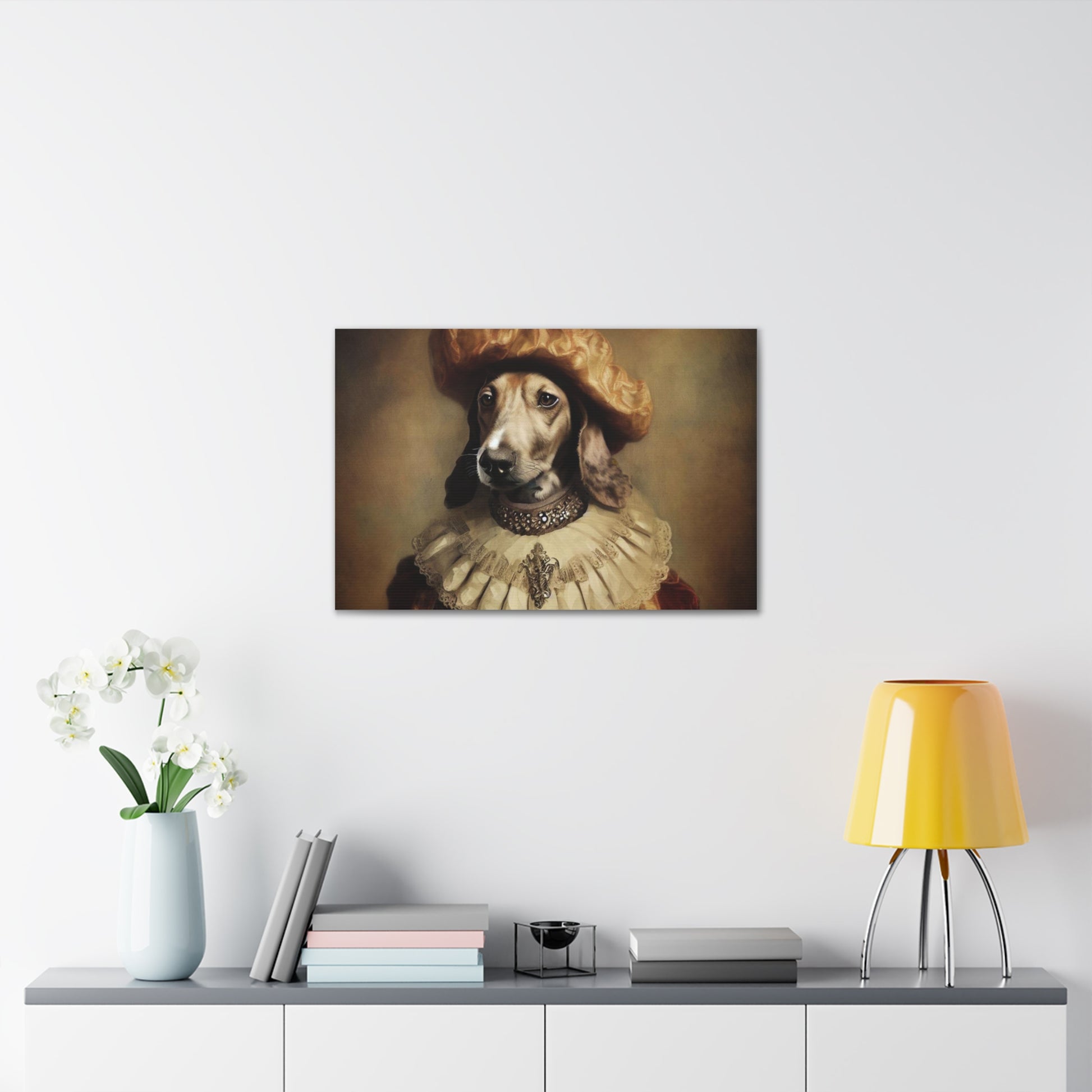 Fancy Dog, Canvas Dog Art, Dog Wall Art, Canine Canvas Art, Canvas Gallery Wraps