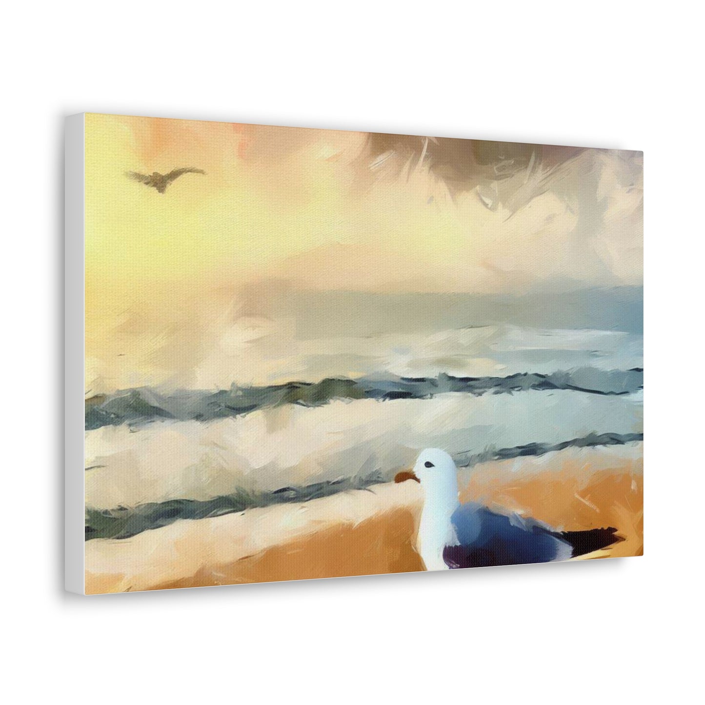 Seagull Painting, Beach wall art, Ocean Wall Art, Canvas Gallery Wraps