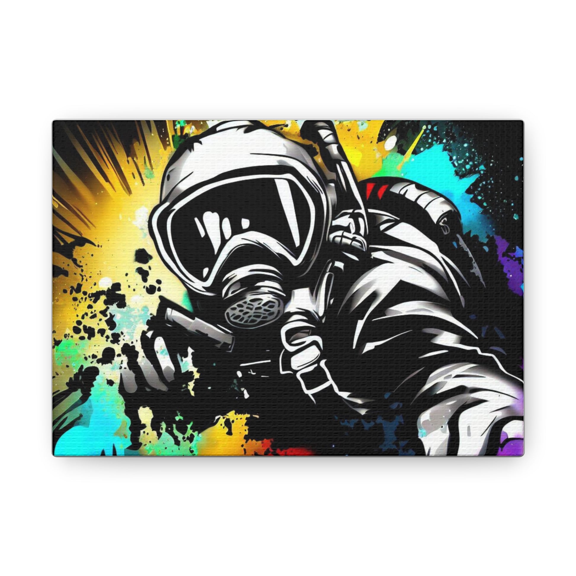 Gas Mask, SCUBA Diver, Graffiti Artist, Graffiti-inspired home decor, Modern street art prints, Graffiti wall art, Street art canvas art, Graffiti artist prints