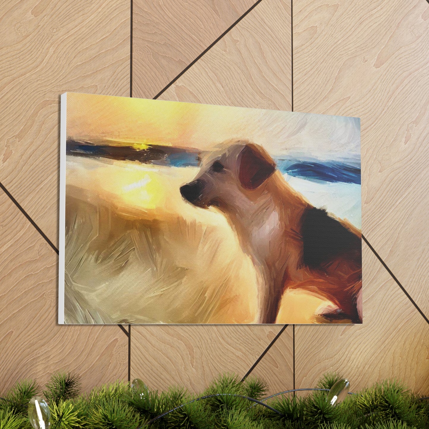 Dog wall art, beach wall art, ocean art, Canvas Gallery Wraps, Pet Beach - SaviTraviDesigns