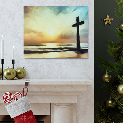 Christian wall art, Cross wall art, Beach art, ocean art, Canvas Gallery Wraps - SaviTraviDesigns