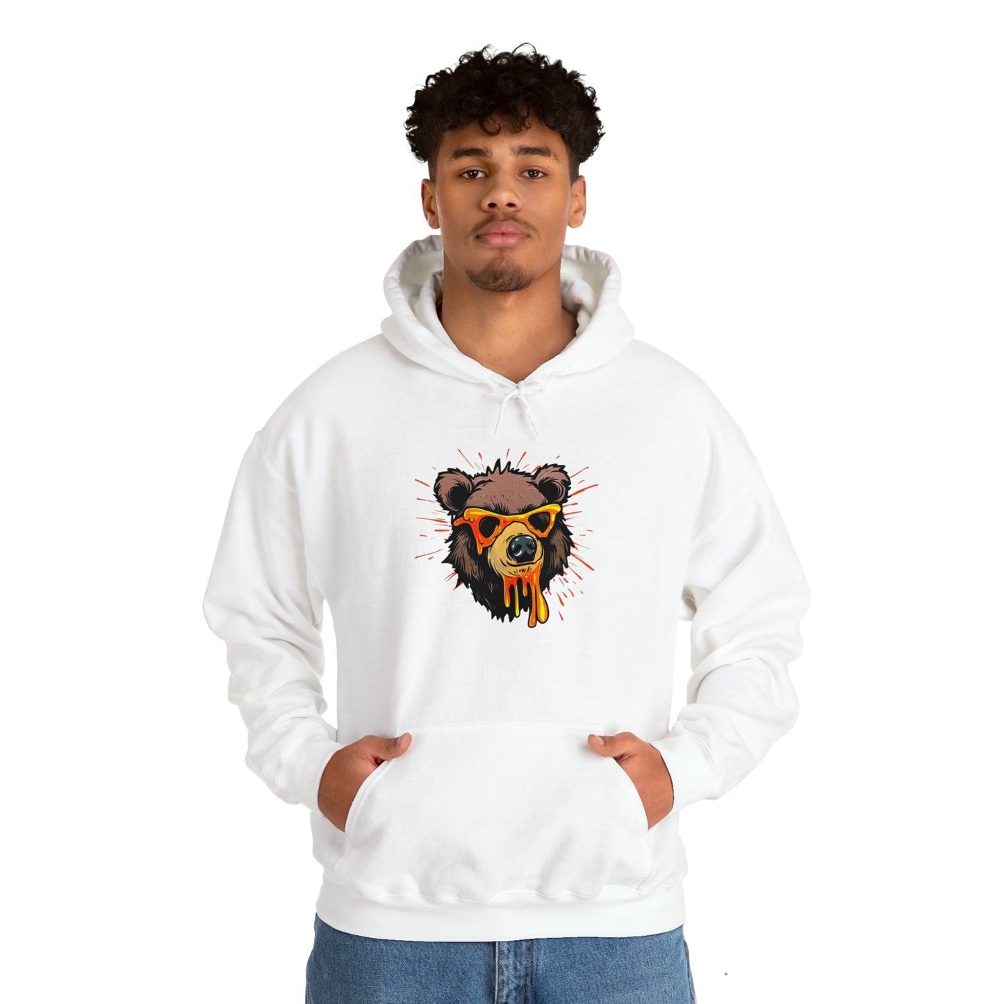 Bear Hoodie, Graffiti Graphic Shirt, Street Art, Urban Art, Unisex Heavy Blend™ Hooded Sweatshirt,