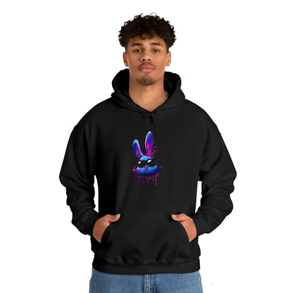 Bunny Hoodie, Graffiti Hoodie, Graffiti sweatshirt, Bunny sweatshirt, Urban Art Hooded Sweatshirt, Blue Bunny