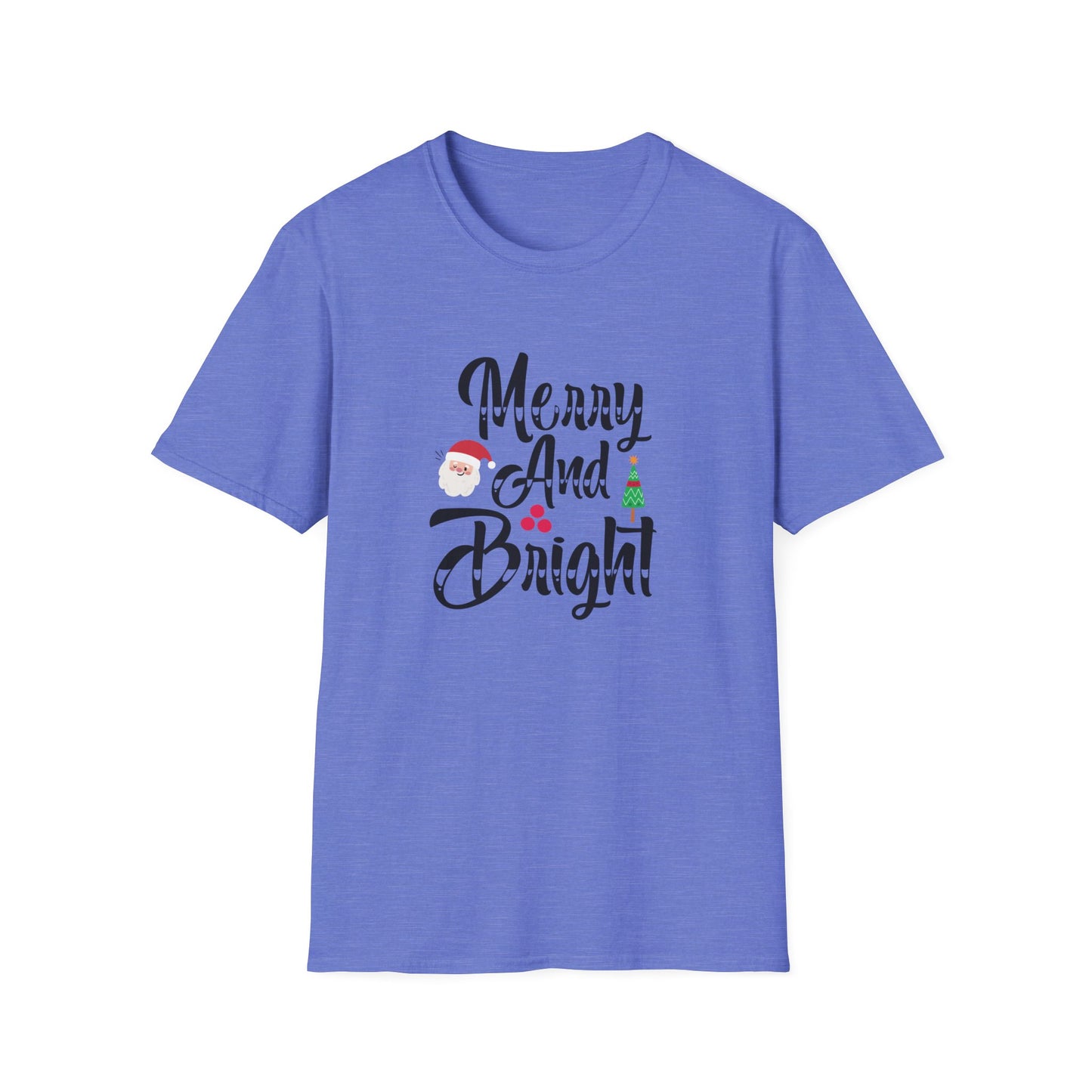 Merry And Bright Christmas Graphic Shirt Heather Royal