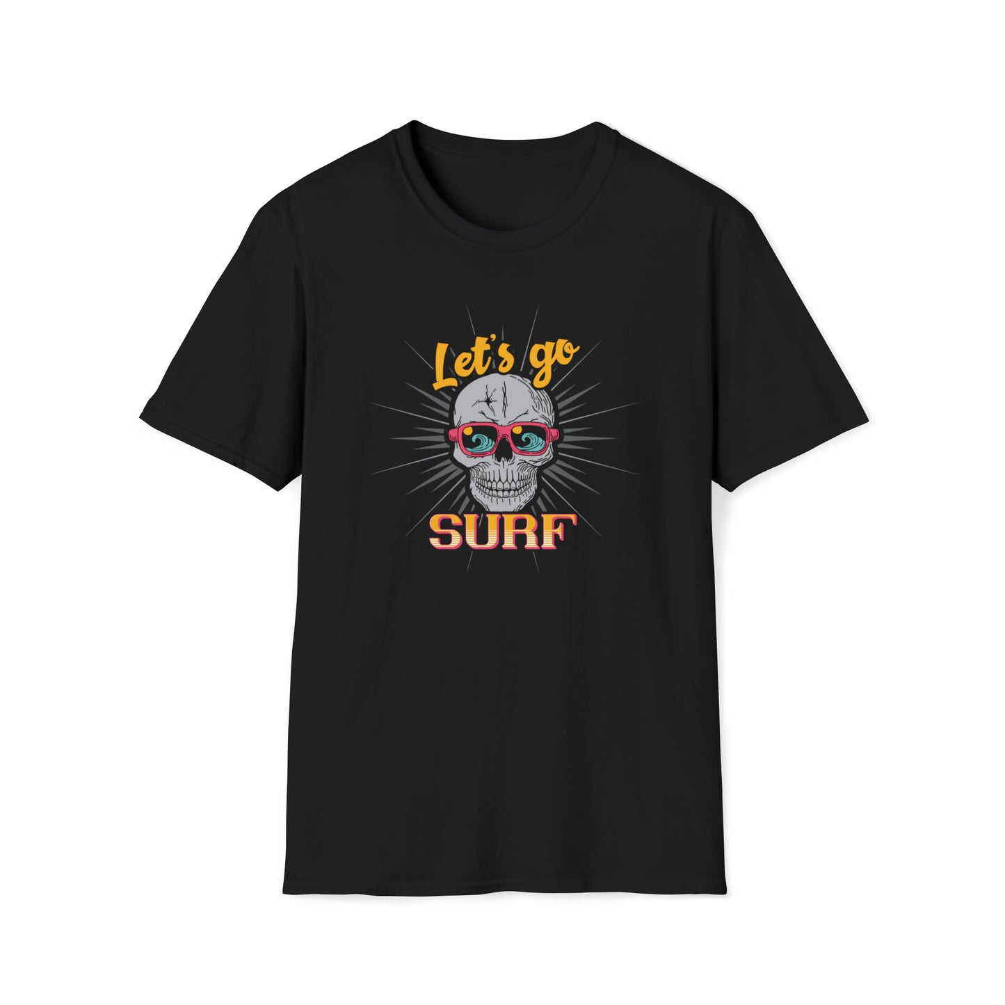 Lets Go Surf |Beach Lifestyle Shirts | Summer Vibe Apparel Black