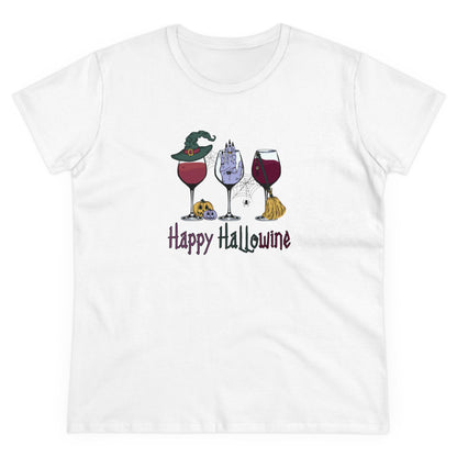 Happy Hallowine,Halloween Graphic Shirts, Spooky Halloween Shirts, Scary Halloween Shirt Designs, Cute Halloween Graphic Tees, Funny Halloween Shirt Ideas - SaviTraviDesigns