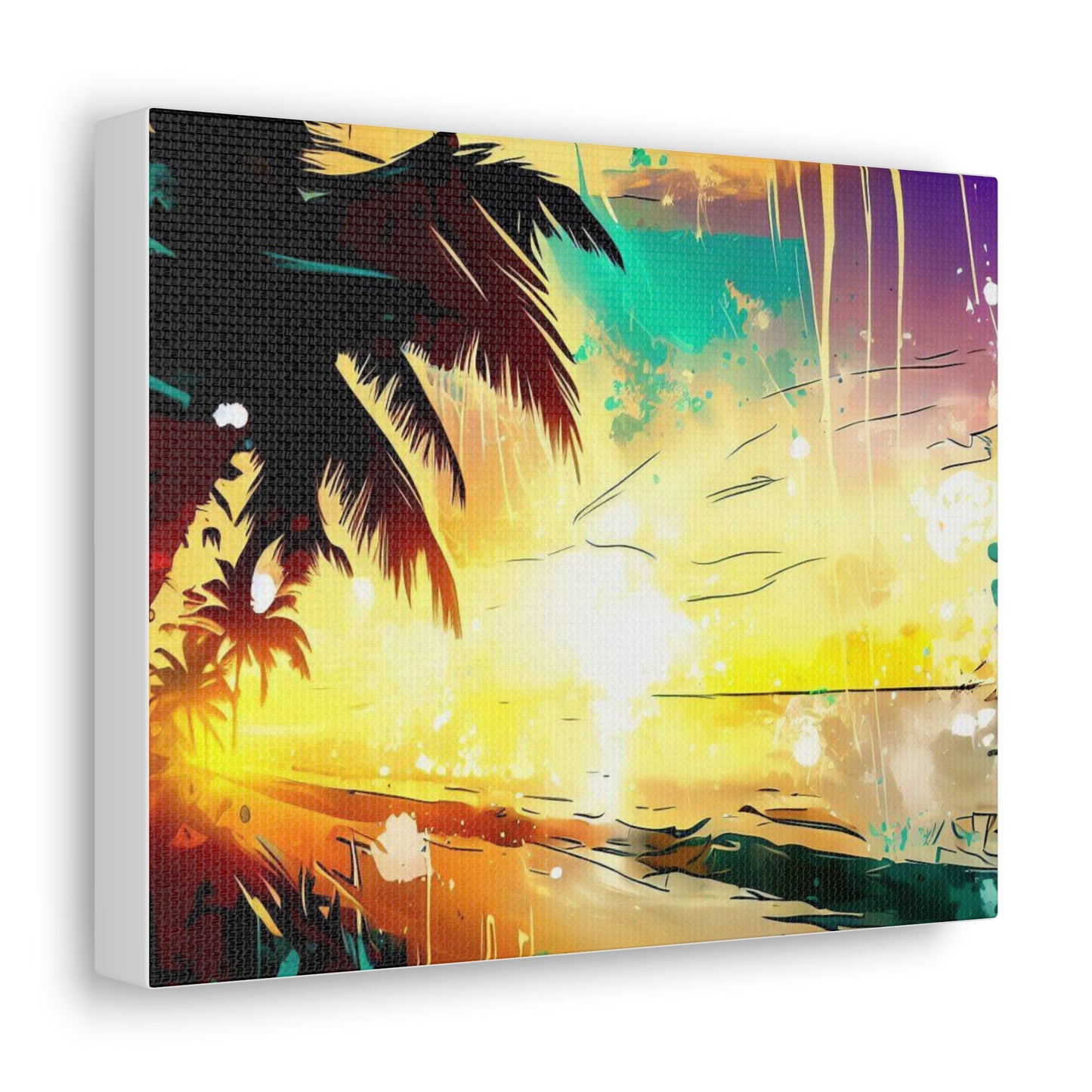 Palm Tree Sunset, Graffiti art prints, Street art canvas, Urban art decor, Graffiti-style wall art, Graffiti canvas prints, Street art posters - SaviTraviDesigns