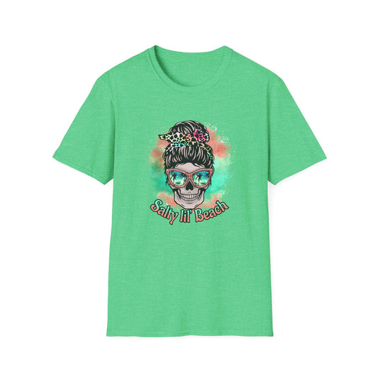 Salty Lil Beach Beachwear Graphic T Shirt Heather Irish Green