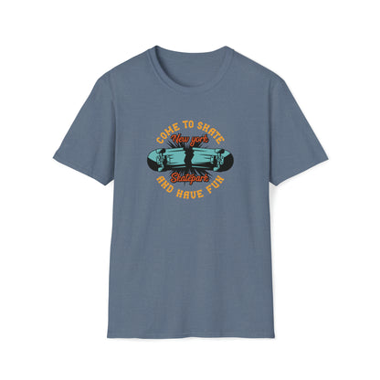 Come To Skate New York Skate |Beach Lifestyle Shirts | Summer Vibe Apparel Heather Indigo