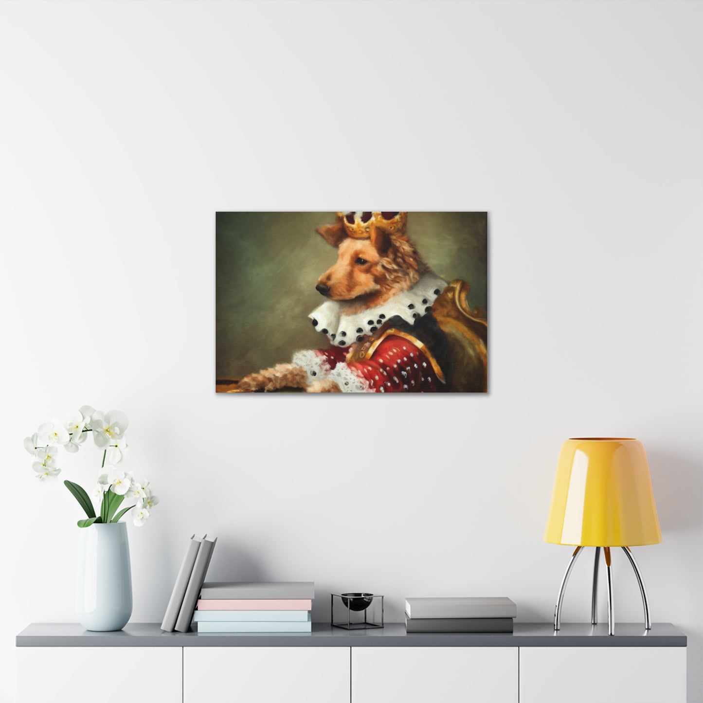 Fancy Dog, Canvas Dog Art, Dog Wall Art, Canine Canvas Art,Canvas Gallery Wraps, Pet Art, King Dog - SaviTraviDesigns