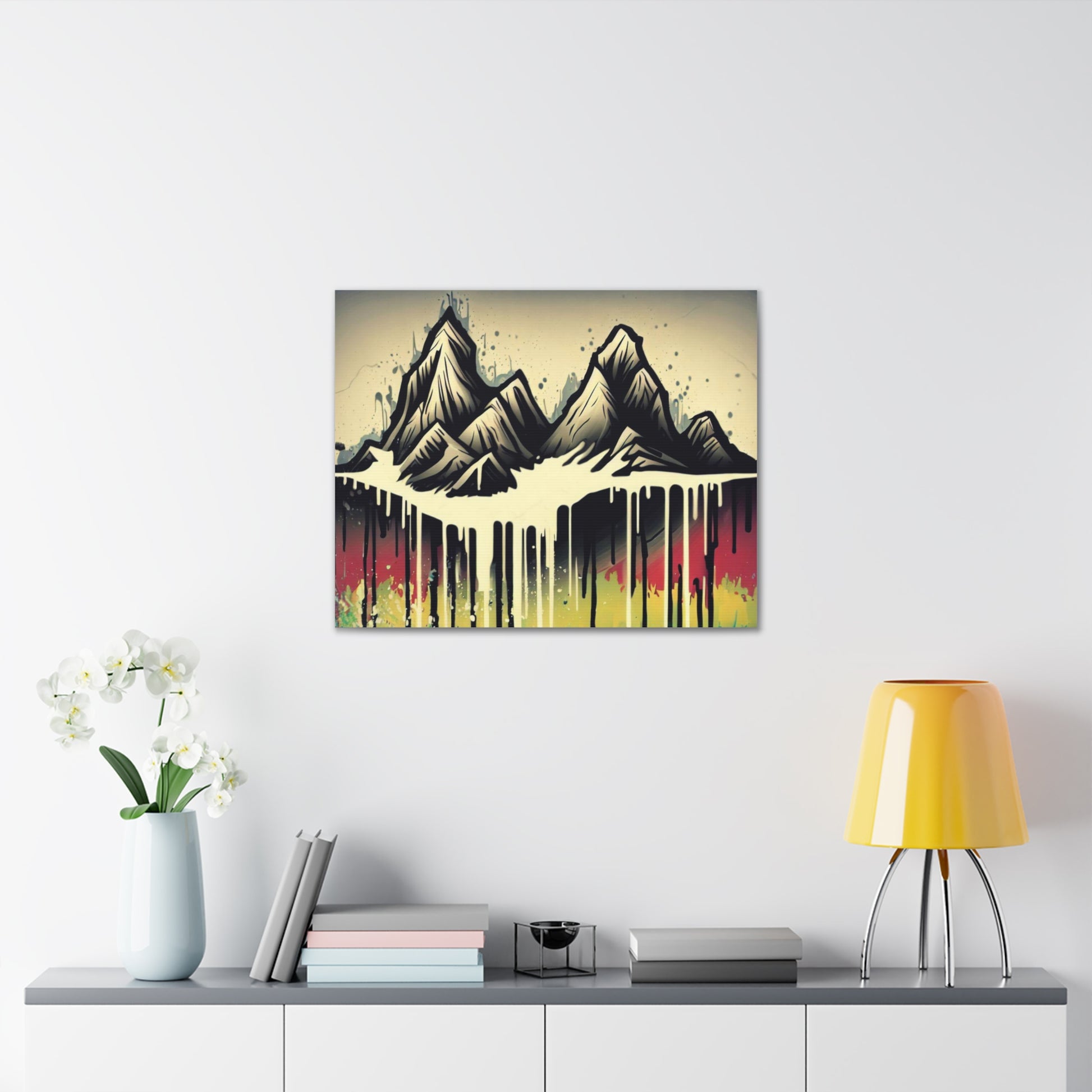 Mountain Waterfall, Graffiti-inspired home decor, Modern street art prints, Graffiti wall art, Street art canvas art, Graffiti artist prints - SaviTraviDesigns