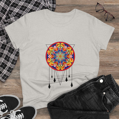 Meditation T-Shirts, Yoga Graphic Tees, Mindfulness Apparel, Zen T-Shirts, Spiritual Shirts, Chakra Tees, Womens T-Shirt Ash