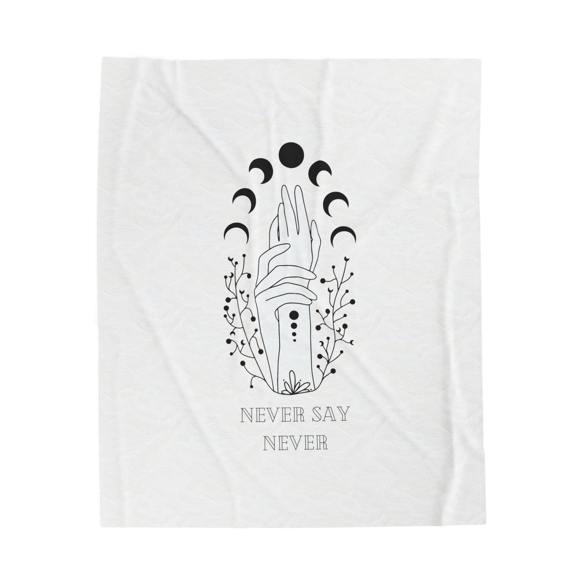 Never say never, blanket, Velveteen Plush Blanket - SaviTraviDesigns