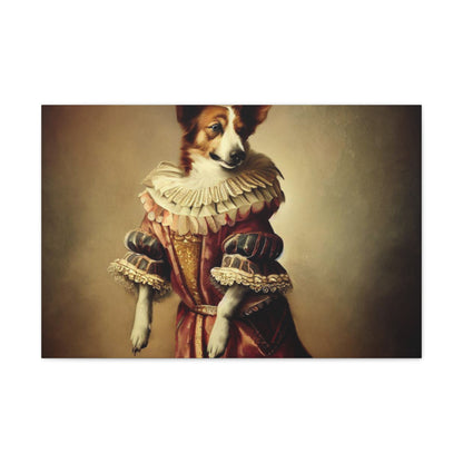 Fancy Dog, Canvas Dog Art, Dog Wall Art, Canine Canvas Art,Canvas Gallery Wraps, Pet Art 30" x 20" Premium Gallery Wraps (1.25″)