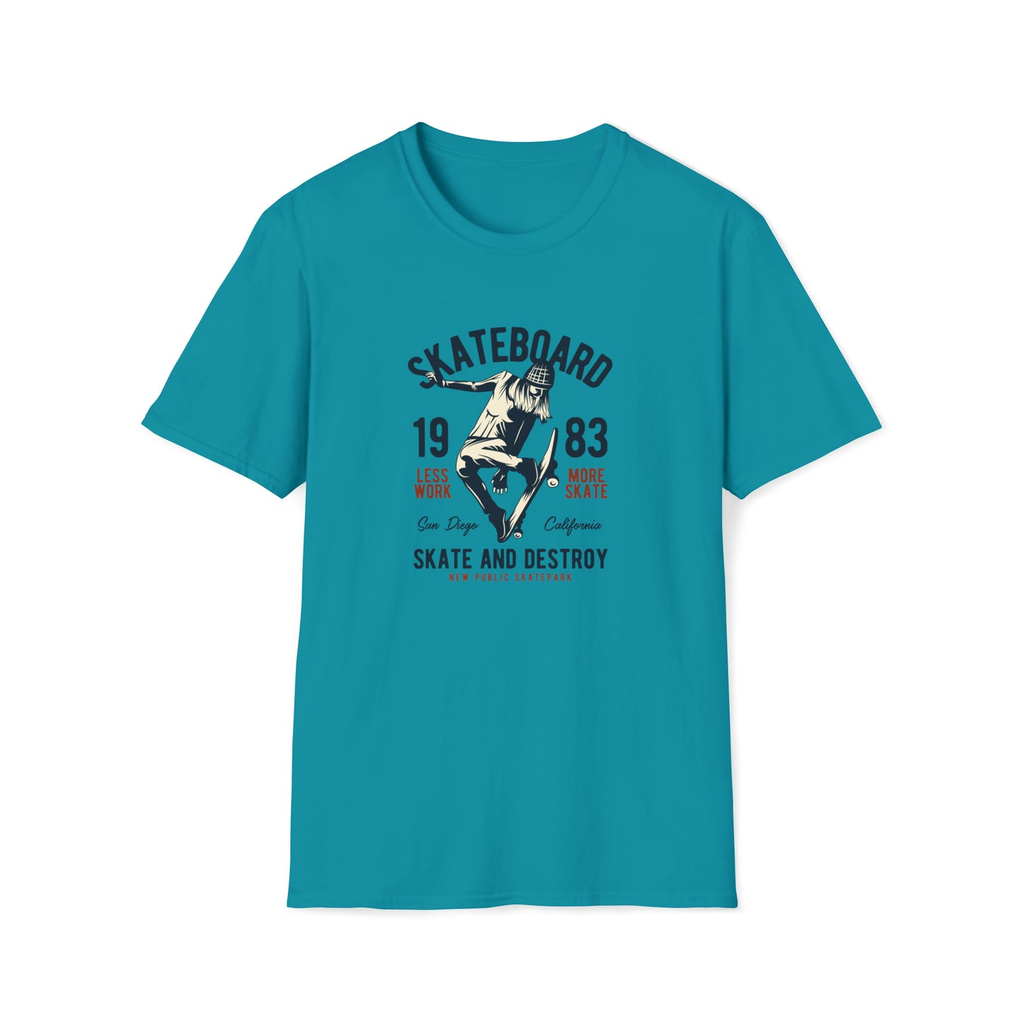 Skateboard Skate and Destroy |Beach Lifestyle Shirts | Summer Vibe Apparel Tropical Blue