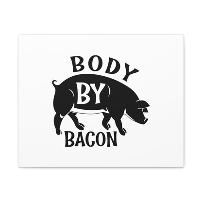 Body By Bacon, Kitchen quote canvas prints, Kitchen wall decor quotes, Kitchen canvas art, Funny kitchen quotes on canvas, Inspirational kitchen quotes 20″ x 16″ Premium Gallery Wraps (1.25″)