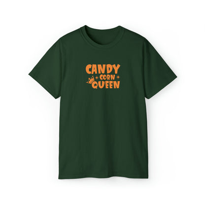 Candy Corn Queen, Halloween Graphic Shirts, Spooky Halloween Shirts, Scary Halloween Shirt Designs, Cute Halloween Graphic Tees, Funny Halloween Shirt Ideas Forest Green