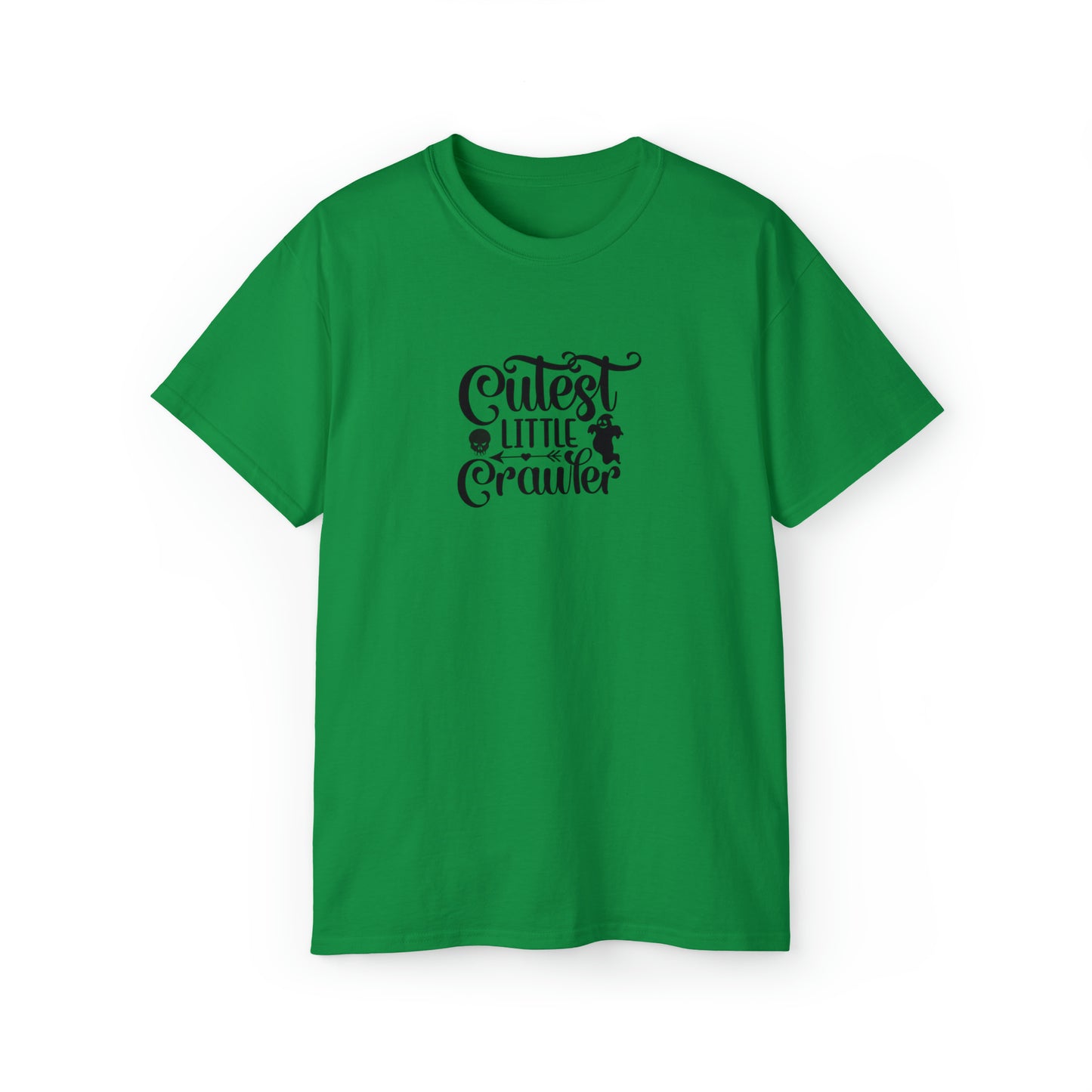 Cutest Little Crawler, Halloween Graphic Shirts, Spooky Halloween Shirts, Scary Halloween Shirt Designs, Cute Halloween Graphic Tees, Funny Halloween Shirt Ideas Irish Green