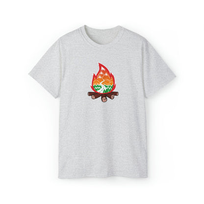 Wanderlust Campfire | Hiking & Camping Tee | Nature-Inspired Outdoor Apparel Ash