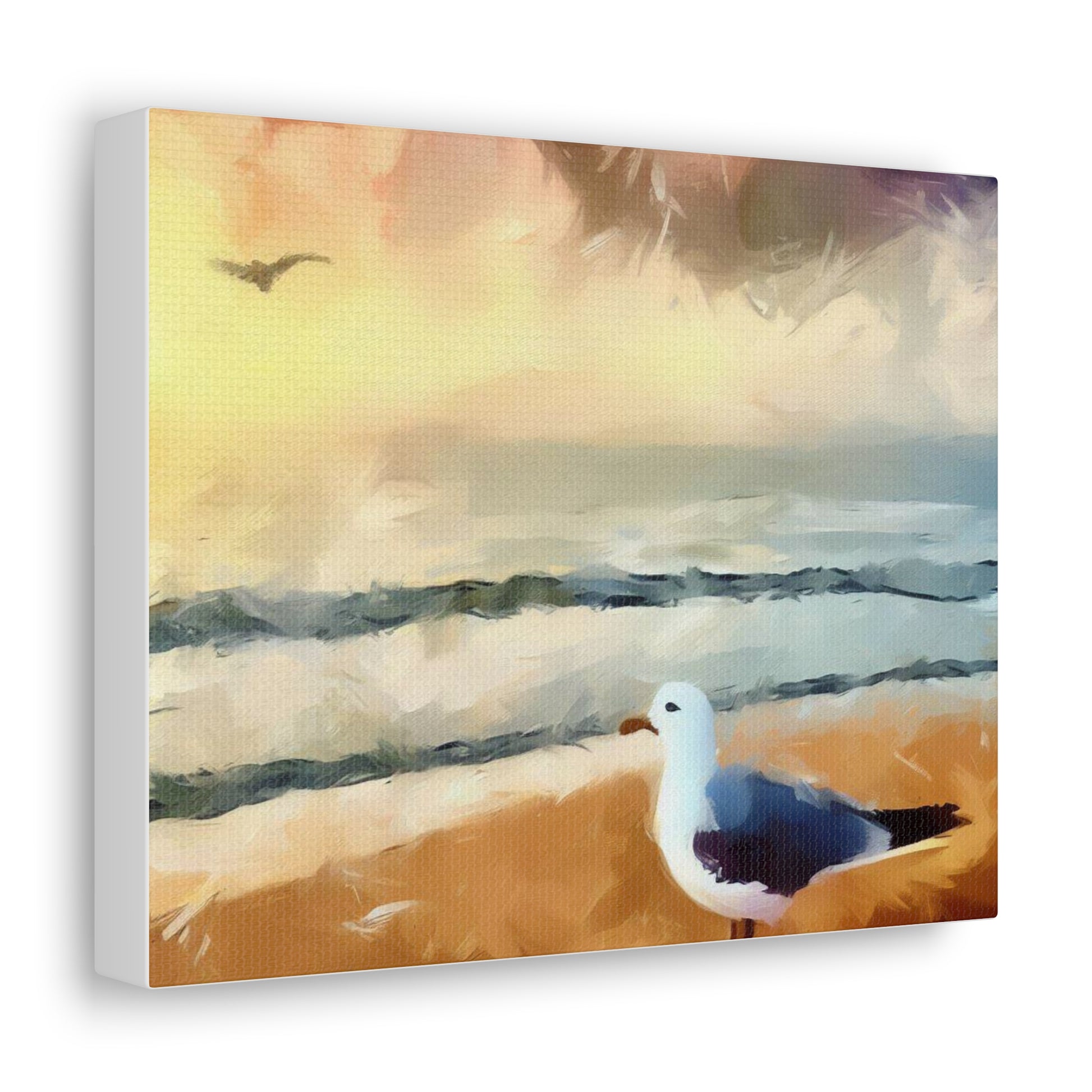 Seagull Painting, Beach wall art, Ocean Wall Art, Canvas Gallery Wraps