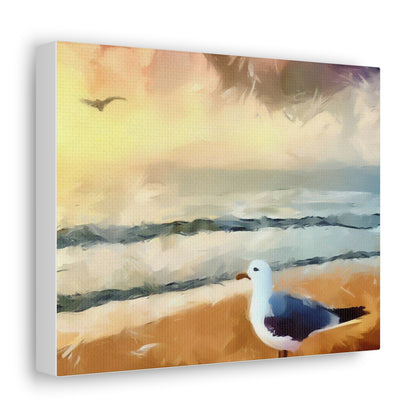 Seagull Painting, Beach wall art, Ocean Wall Art, Canvas Gallery Wraps