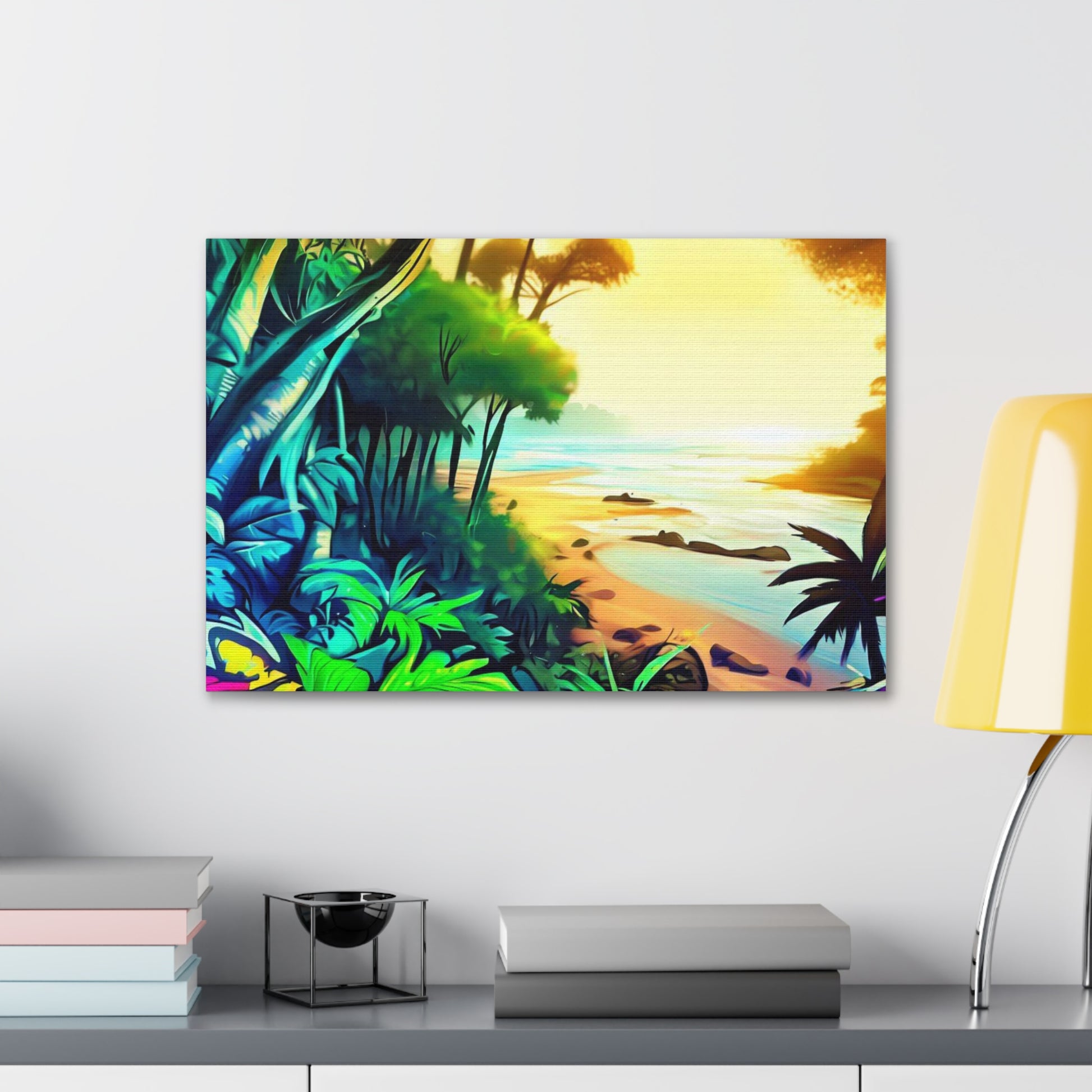 Jungle Riverbed, Jungle Sunset, Graffiti art prints, Street art canvas, Urban art decor, Graffiti-style wall art, Graffiti canvas prints, Street art posters - SaviTraviDesigns