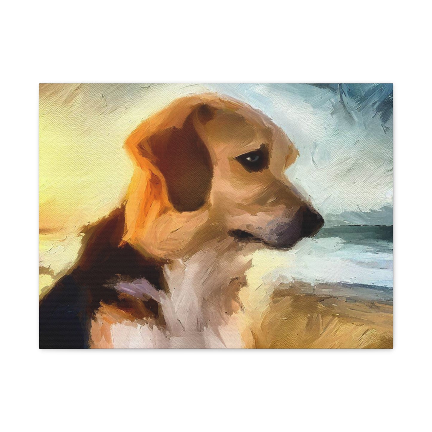 Dog wall art, beach wall art, ocean art, Canvas Gallery Wraps, Pet Beach - SaviTraviDesigns